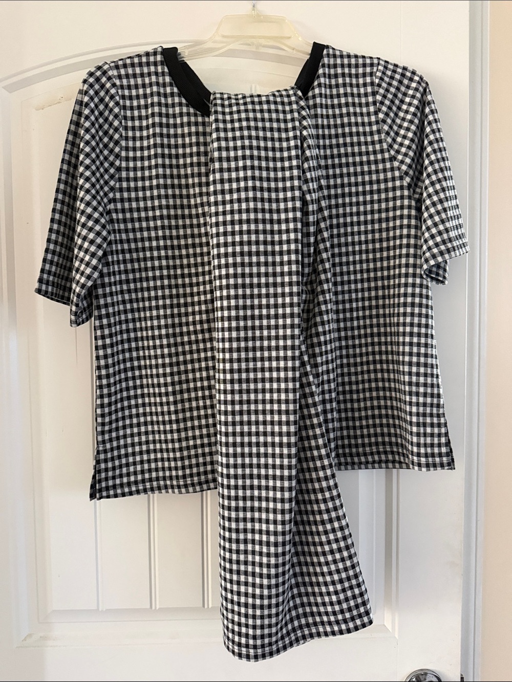 Wander Black and White Gingham Tee